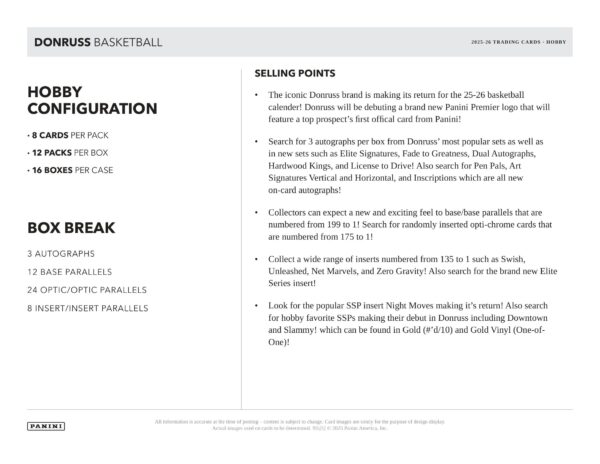 2025-26 Panini Donruss Basketball Hobby Box