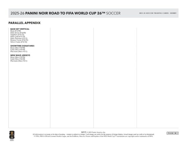 2025-26 Panini NOIR Road to FIFA World Cup Soccer Hobby Box